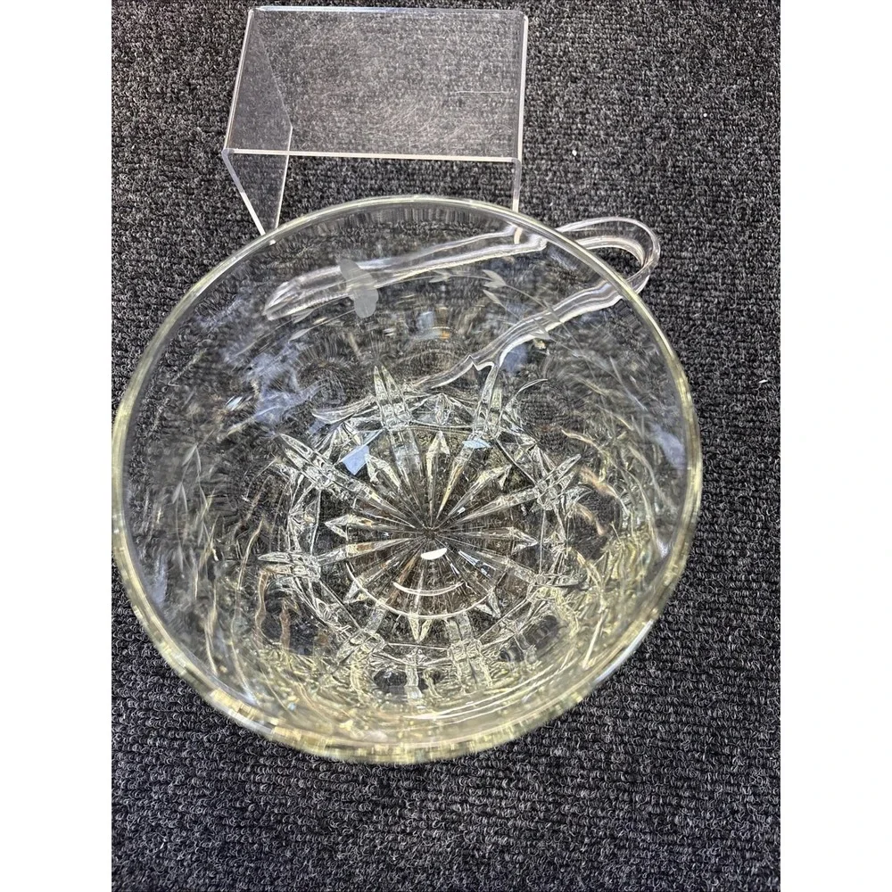 Vtg~Princess House Highlights Ice Bucket & Tongs #874~Lead Crystal